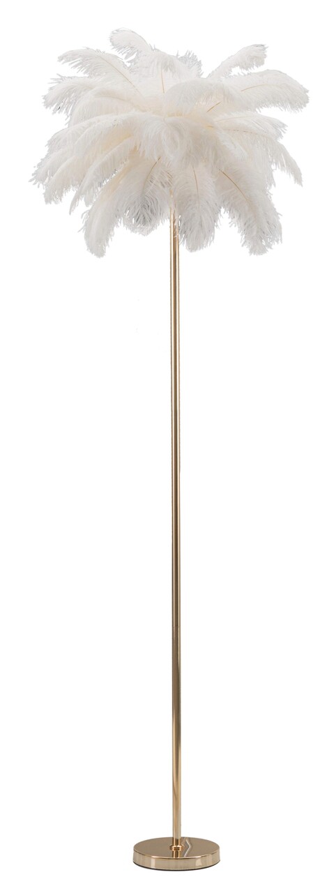 Lampadar Palm White, Mauro Ferretti, Ø55 x 160 cm, 3 x E14, 40W, fier, auriu/alb - imagine 6